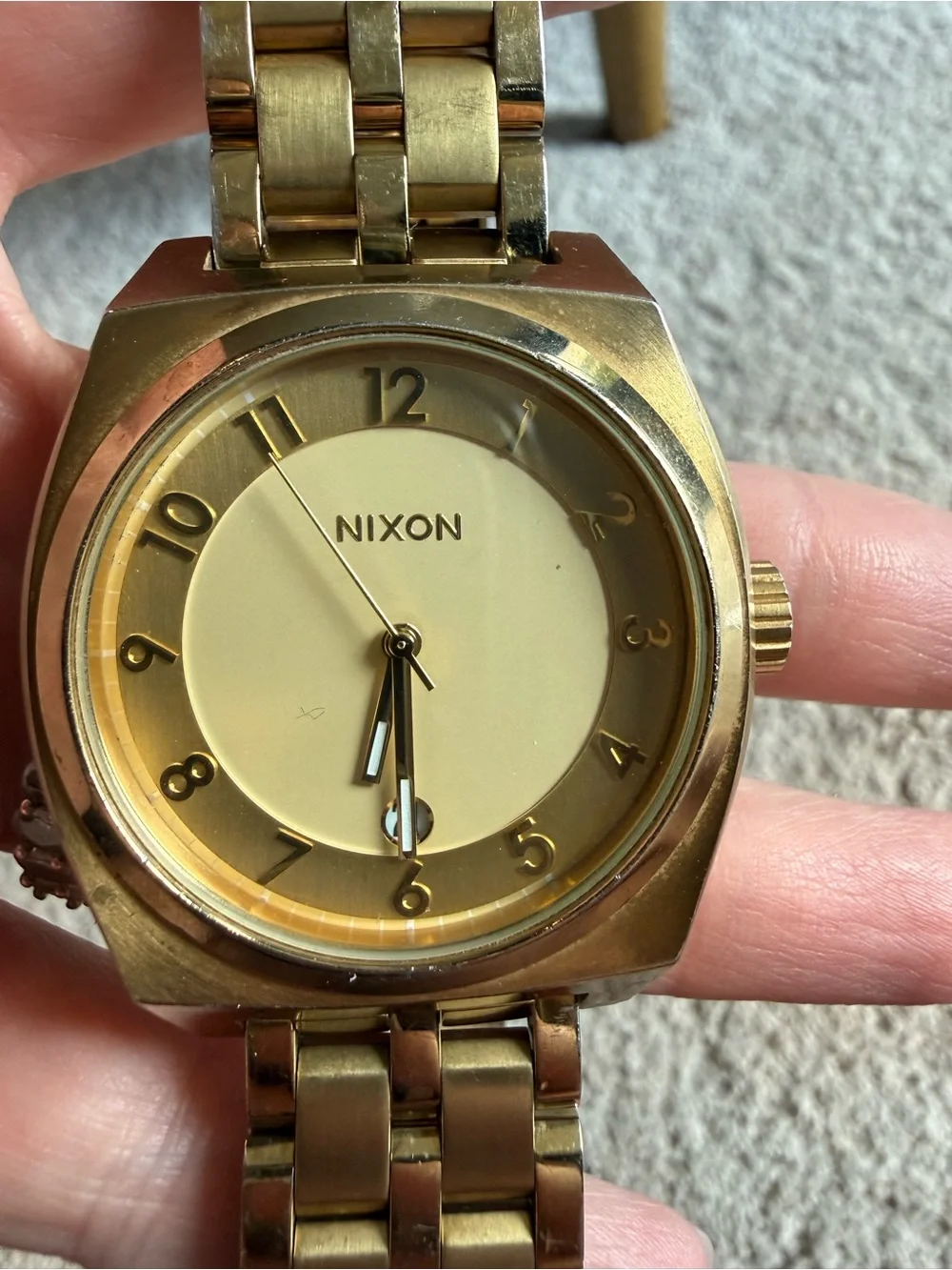 Nixon “The Monopoly” Gold Tone Stainless Steel Japanese Quartz watch